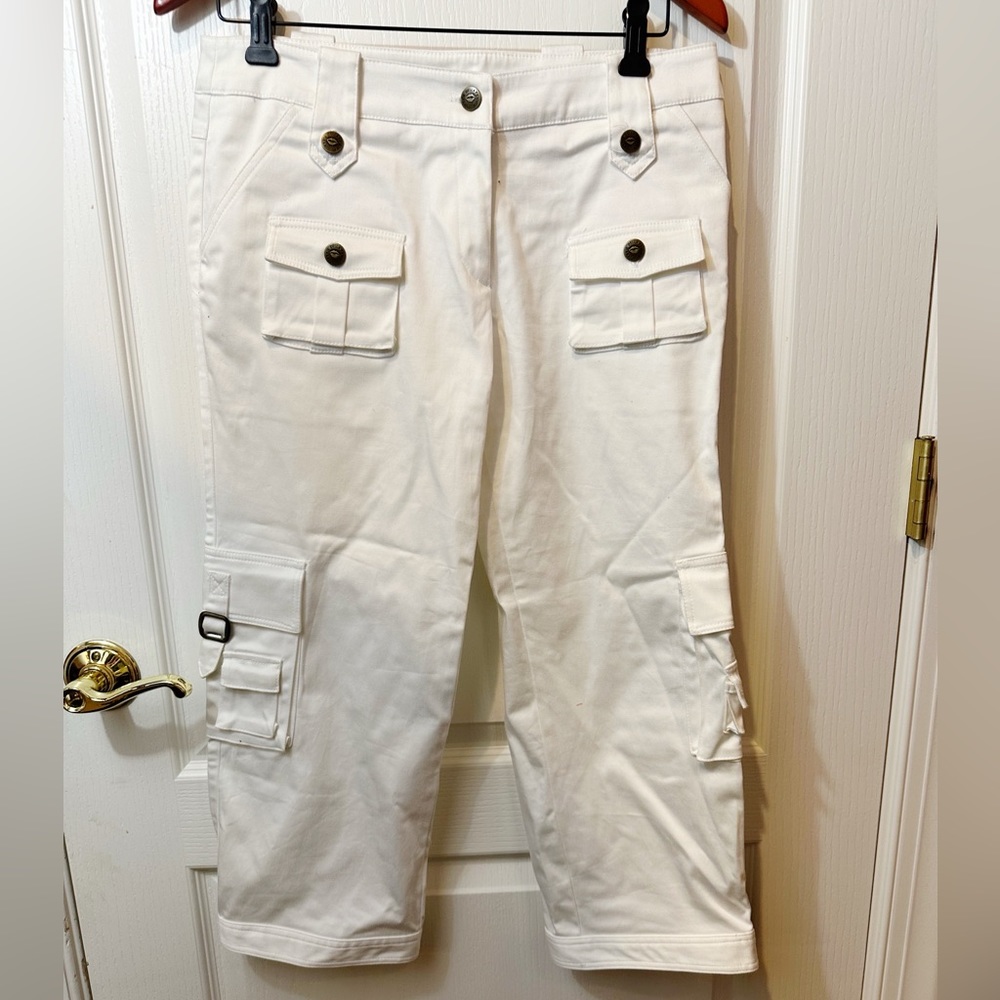 NWT Jessie Della Femina White Cotton and Spandex Capris Jeans